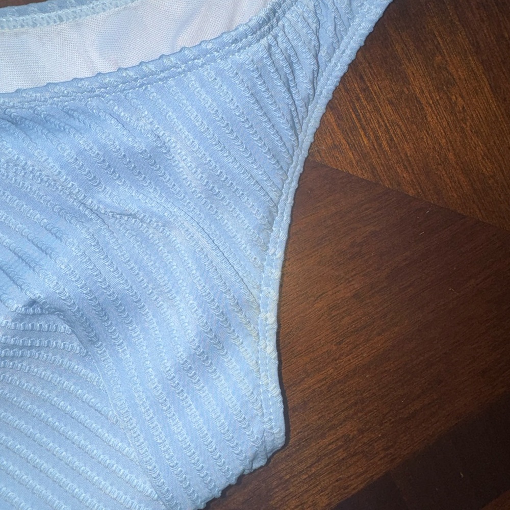 Baby Blue Ribbed Bikini Set - Picture 3 of 9